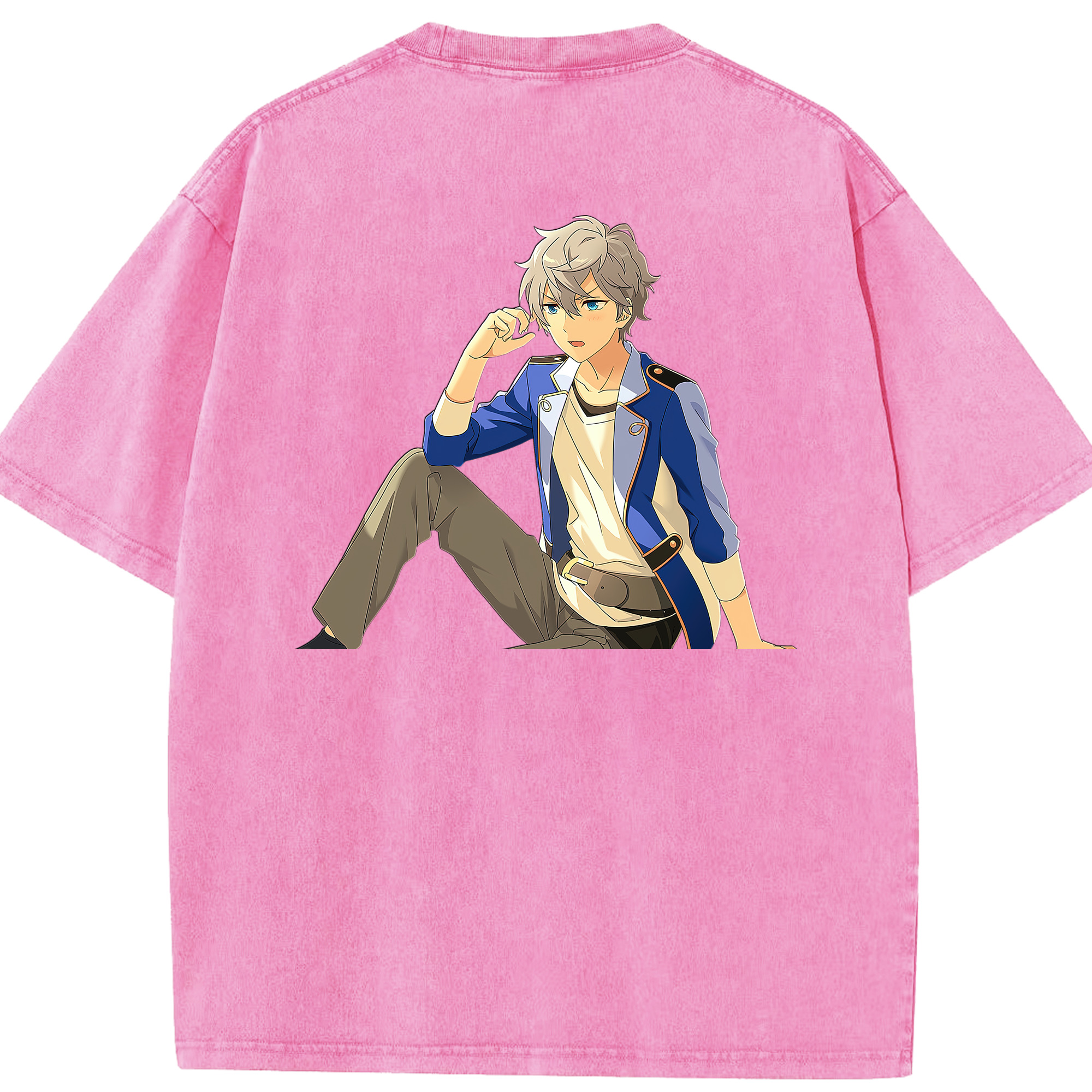 （画像用） あんさんぶるスターズ! Ensemble Stars 綿100% ヴィンテージ風 半袖Tシャツ（背面プリント）